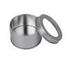 Promotional Wholesale Plain Silver Round Tin Can with Clear PVC Window