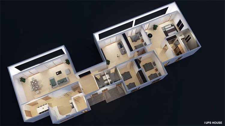 100 sq meter prefab house bulding for one floor usage