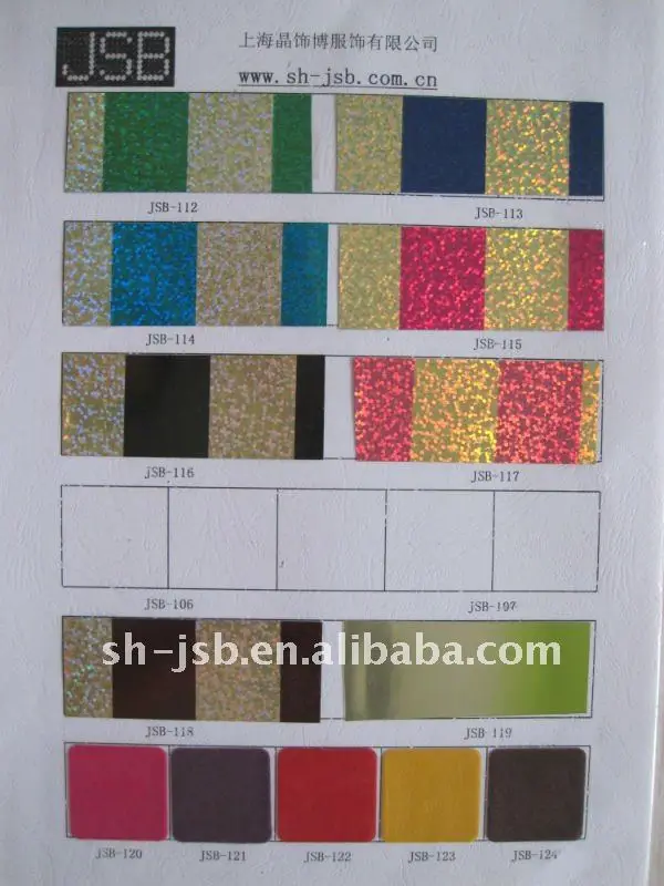 Sequin color card