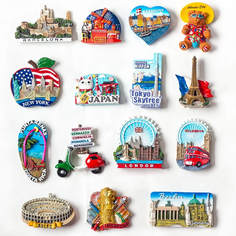 3d Famous Tourist Spots Fridge For Japan,France And America