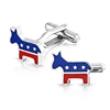 Custom Cufflink And Tie Pin Accessories Men Cufflink Stainless Steel Enamel Red And Blue Elephant Donkey Cuff Links