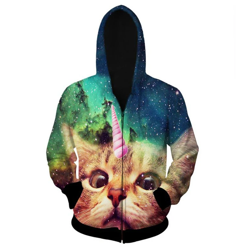 cat hoodie with zipper