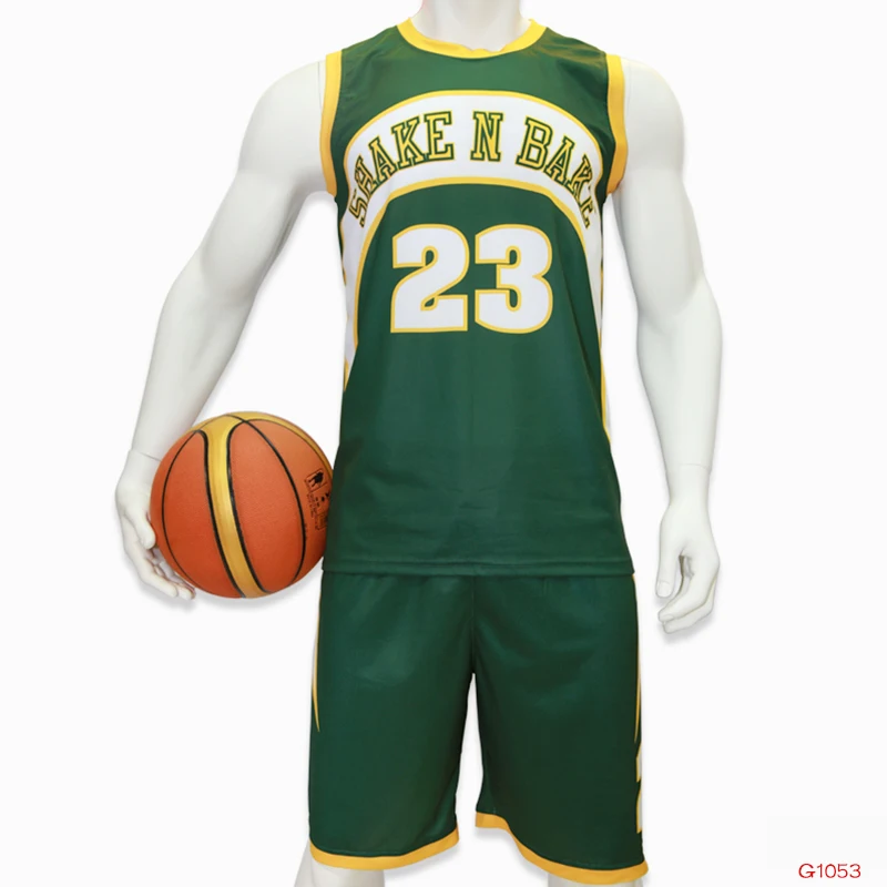 Healong Custom Latest Basketball Jersey Design Color Green Basketball