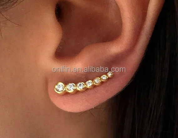 Fashion 925 Sterling Silver Cz Ear Pins Earring Jewelry Fashion 925 Sterling Silver Cz Ear Pins Earring Jewelry
