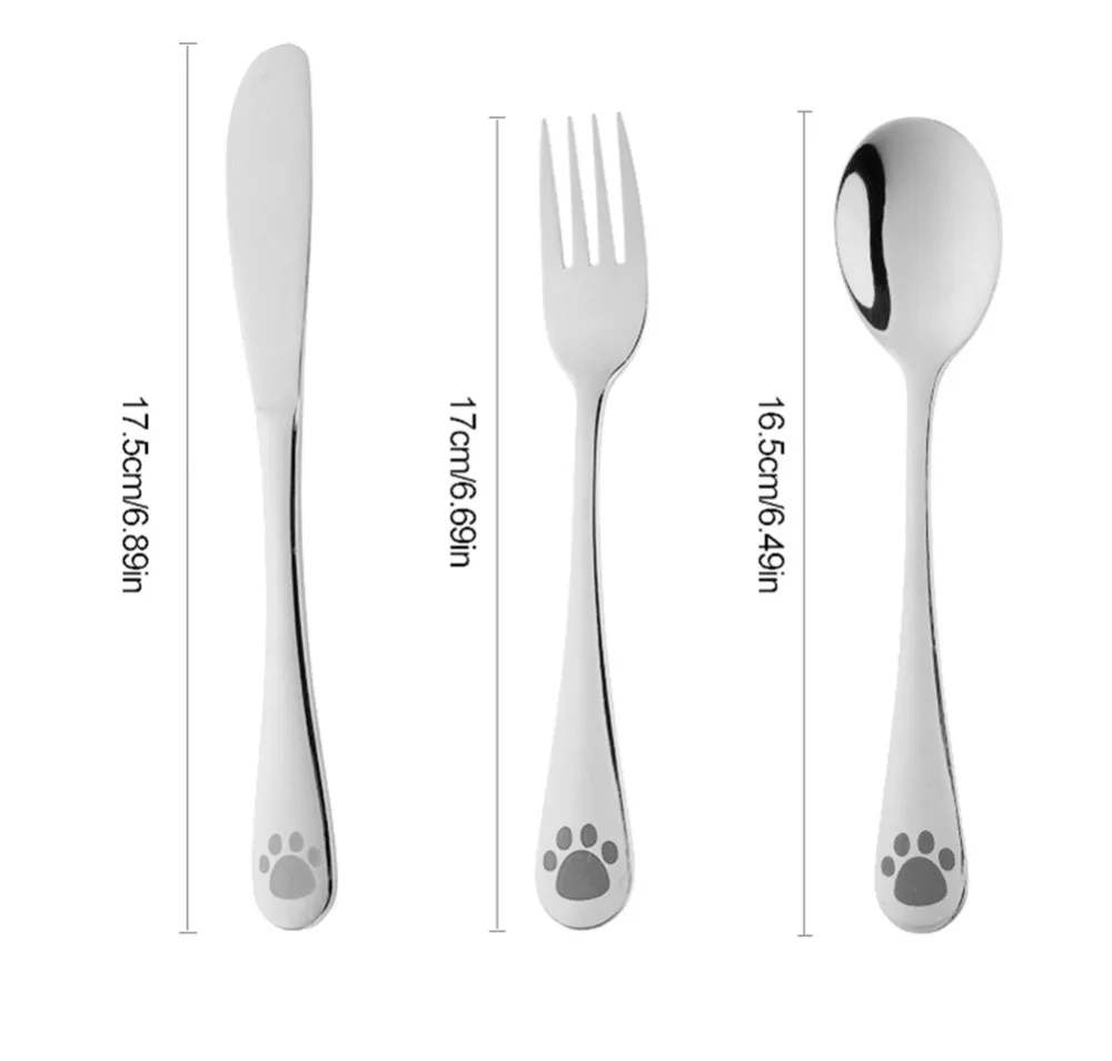 Animal Panda Stainless Steel Babies Tableware Spoon And Fork Cutlery Set,Lovely Custom Pattern