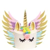 Golden Glitter Unicorn Cake Wing Set Birthday Party Unicorn Party Decor Unicorn Cake Wing