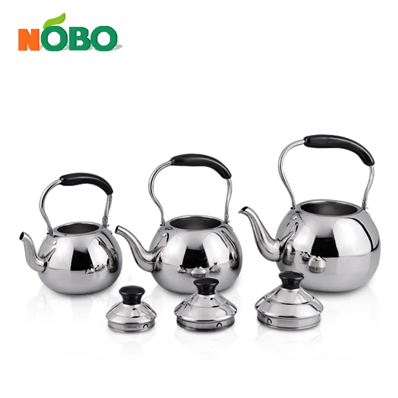palm restaurant stainless steel tea kettle
