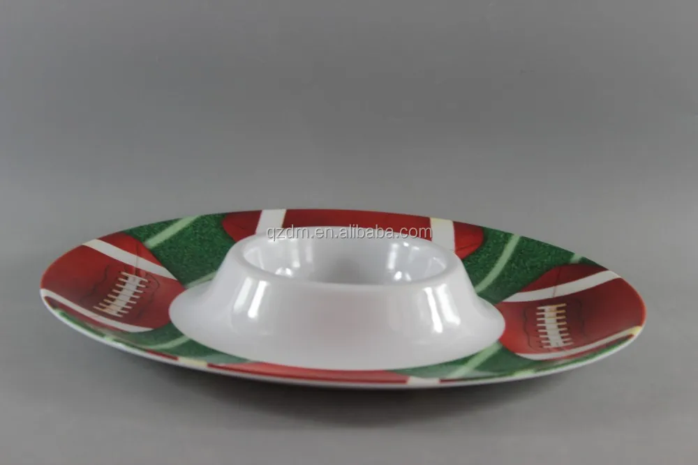 13 Inch Melamine Large Tray With Dip Bowl