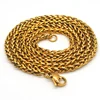 18K Gold Plated Stainless Steel Miami Cuban Link Chains Men's CZ Rhinestone HipHop Jewelry Long Gold Necklace Men
