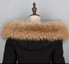 High quality customized women men real raccoon Fox Fur Collar Women Scarf Shawl Neck Warmer Stole Wrap
