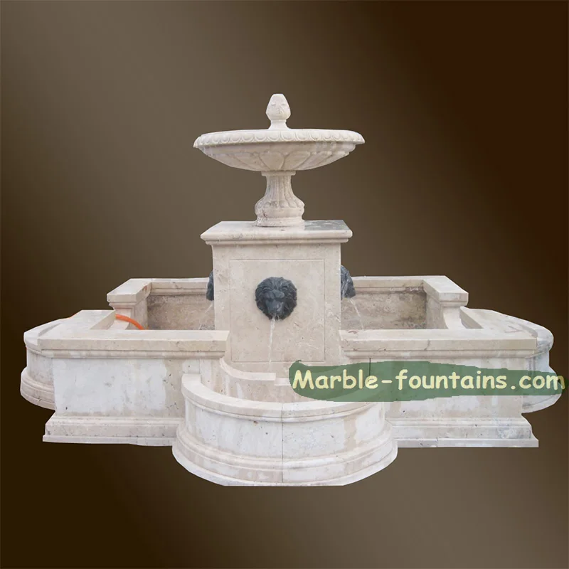 Water Lion Head Fountain Natural Stone Front Yard Lion Head Water