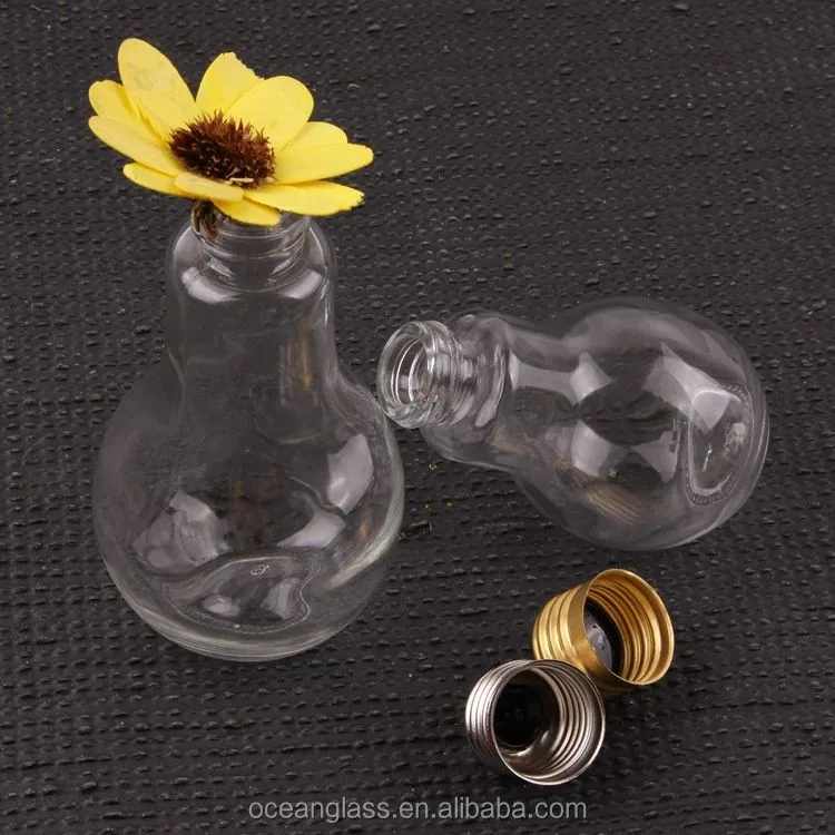 Light Bulb Shaped Container With Metal Lids Glass Bulb Jar Buy Light