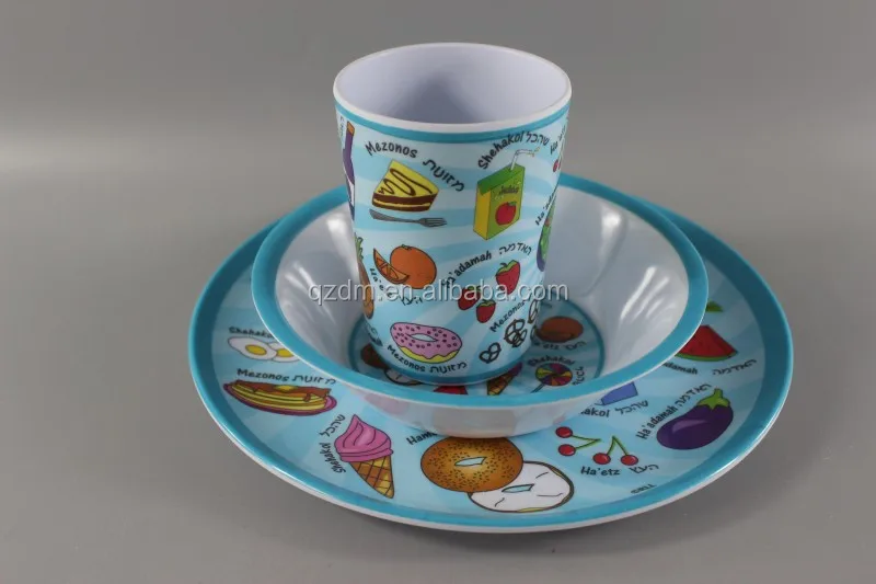 3pcs Melamine Dinner set Kids Tableware set