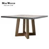 square oak wood concrete top outdoor dining table