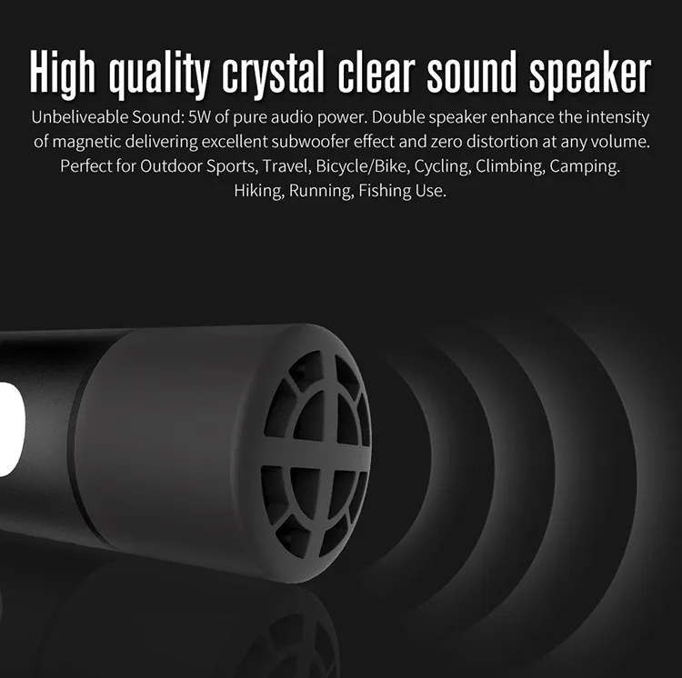 4400/5200mah battery 5w speaker home theater with bicycle torch powerbank function - ANKUX.COM