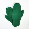 Classic and basic machine knitted plain color mitten for winter season