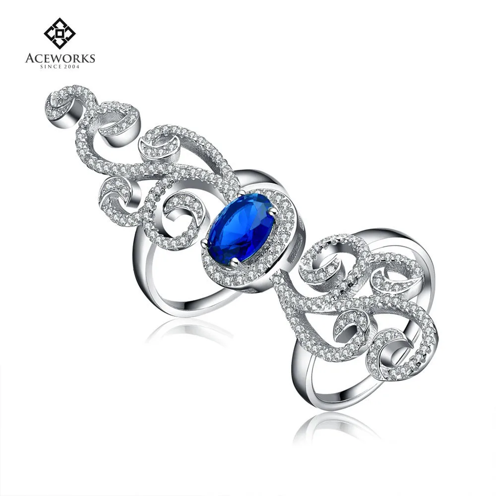 Factory Direct Sale Attractive Design 925 Sterling Silver Full Finger Ring