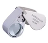 30X Full Metal Illuminated Jewelry Loop Magnifier, Pocket Folding Magnifying Glass Jewelers Eye Loupe with LED Light