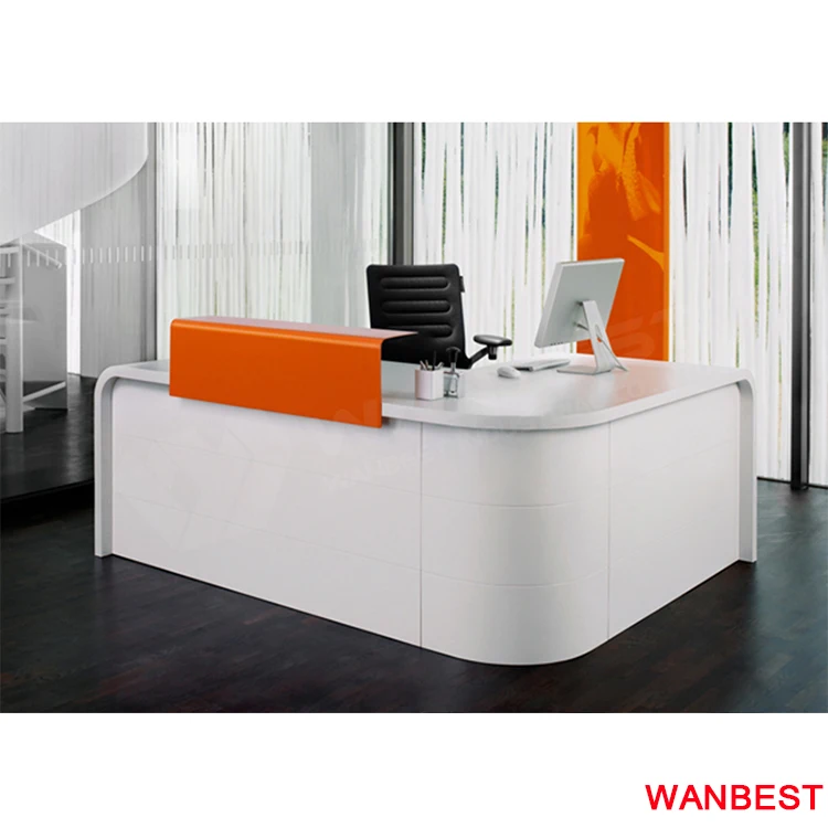 Artificial Marble Small L Shape Office Reception Desk Salon
