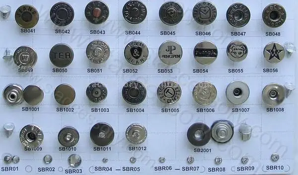 slide rivet types of jean buttons