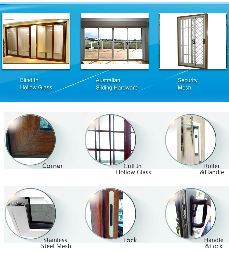 Heat Insulation Cheap Aluminum Internal Glazed Door With