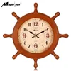 Latest Big Mediterranean Style Anchor Shape Wall Clock with Solid Wood Frame