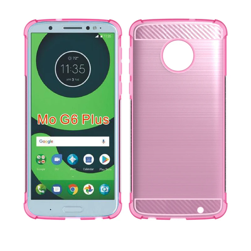 newstyle Carbon Fiber Cover soft Tpu Brushed case For Motorola moto G6 Plus