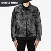 OEM 2018 custom high quality fashion stylish unbranded black acid wash trucker denim jeans jacket 352