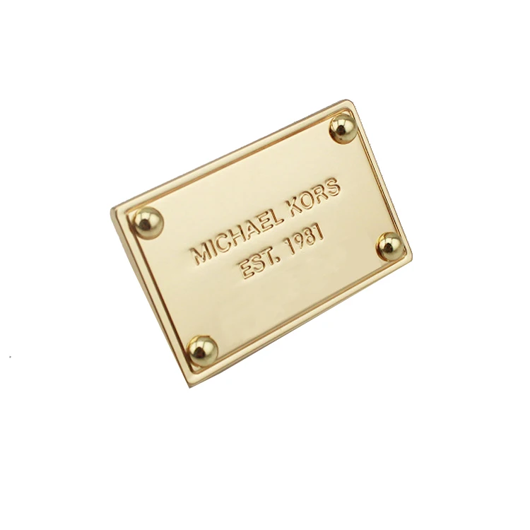 Handbag Hardware Accessories Custom Engraved Logo Designer Metal Labels