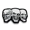 Custom Iron On Skeleton Shape Black White Color Cartoon Embroidery Patch 3D