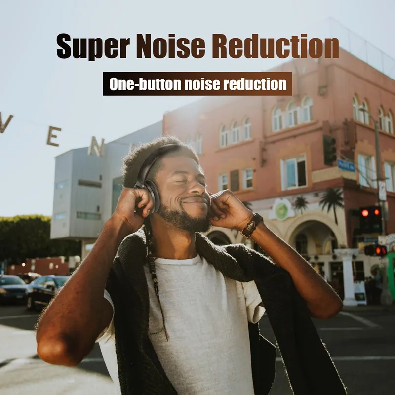 Noise Cancelling Wireless Headphones Headset HIFI Blue tooth Noise Reduction AHC Over-Ear Headphones Wireless Headsets 40mm Jack