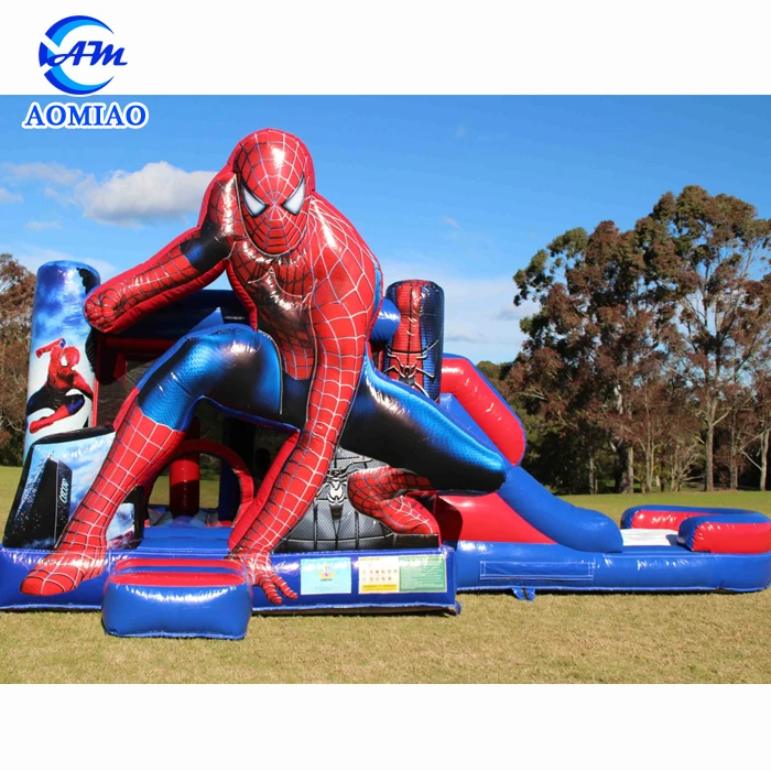 Perfect inflatable toys spider man jumers bouncing house with slide