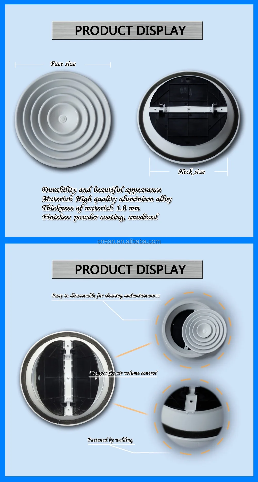Pvc Evaporative Cooler Air Grill Round/ceiling Air Diffuser Buy Evaporative Cooler Air Grill