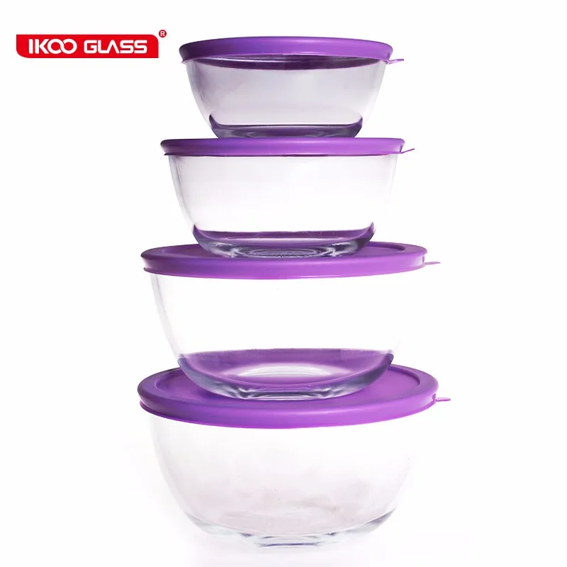 Microwave Safe Glass Bowls With Colorful Pp Lids Buy Microwave Safe