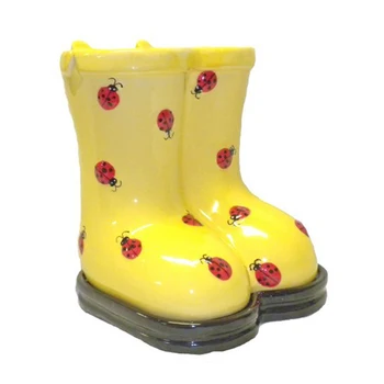 Yellow Ceramic Rain Boots Planter Buy Ceramic Boot Planter