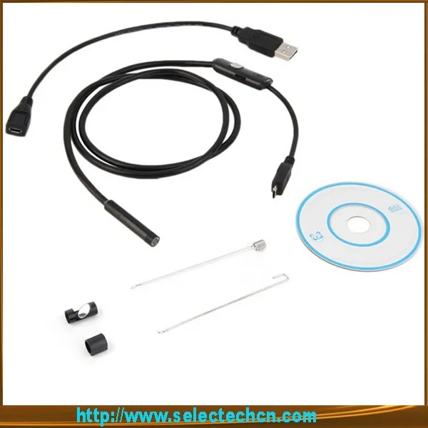 7m USB Cable 1600 x 1200 HD 2MP 9mm USB Endoscope for Industrial Inspection 