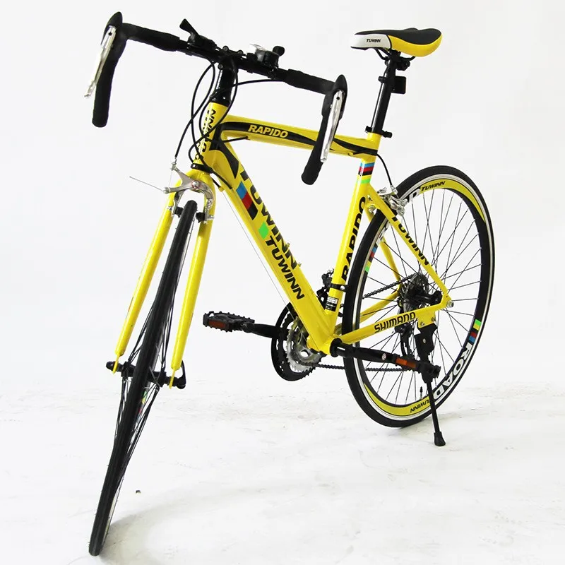 Qualité Vélo route vert cadre en acier à haute teneur en carbone fourche avant et 7 vitesses à roues arrière vitesse variable - VERSIT