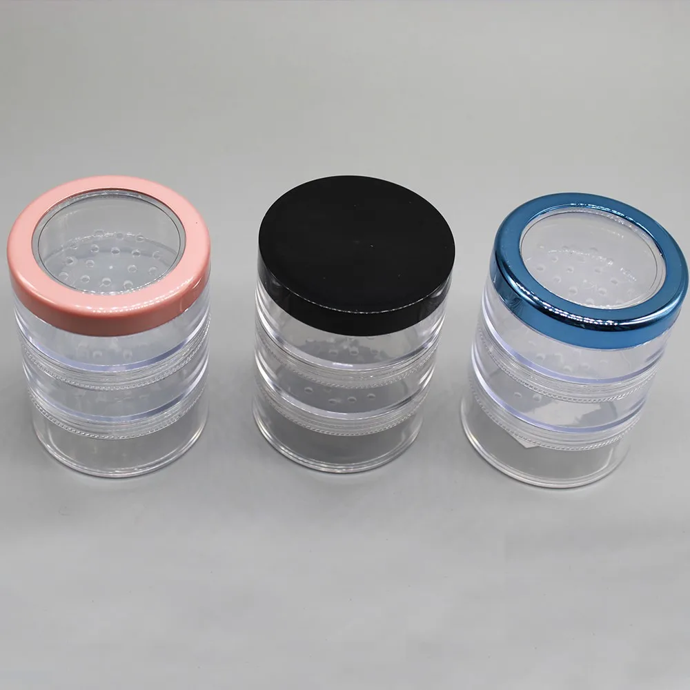 35g As Round Clear Stackable Plastic Loose Powder Jar With Sifter Buy