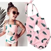 Wholesale summer beachwear sleeveless one-piece baby girl swimwear young girls pink swimsuit bikini for baby girl