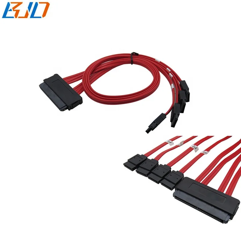 SAS Controller SFF-8484 32 Pin to 2 SATA 7 Pin HDD Cable 40cm 15 inches Red