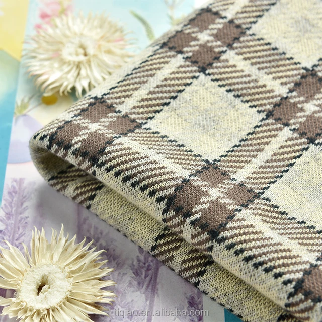 100% combed cotton knit fabric checked cloth pattern for t