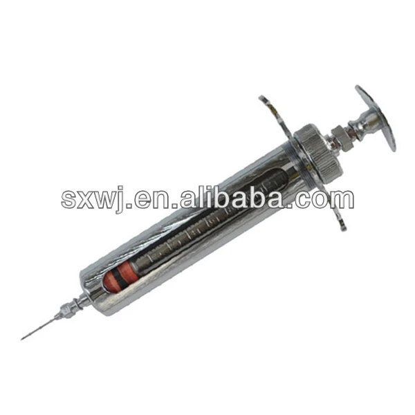 Metal syringe with needle for Veterinary injection.jpg