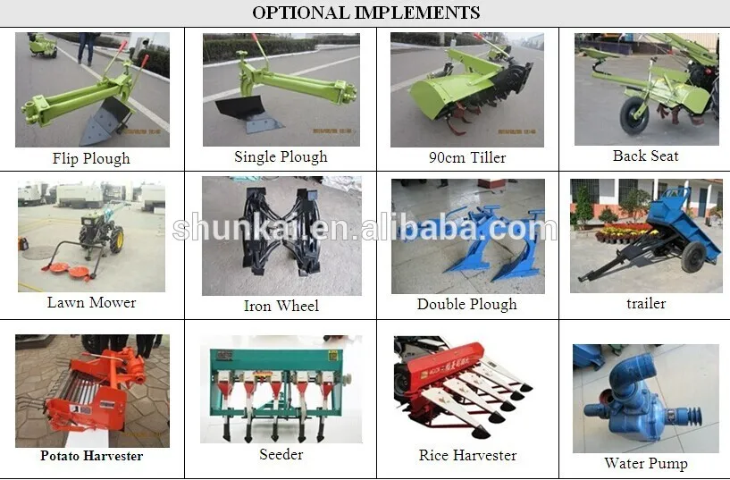 granja tractor caminar con tipos de implementos agrícolas-Tractores