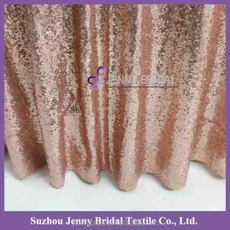 Sqn24a Wholesale Blush Champagne Sequin Fabric India Rose Gold Sequin