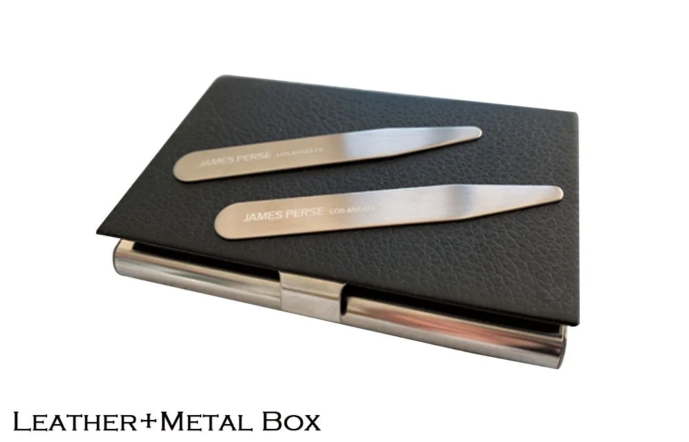 Engraved Brand Logo Metal Collar Stays For Mens' Shirt Steel Stainless