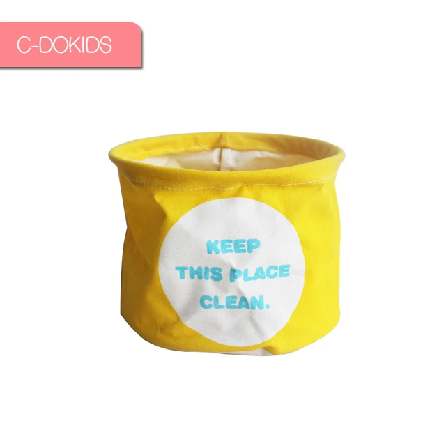 small size household canvas table storage bucket