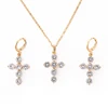 HD Fashion Imitation Jewellery 18K Gold Plated Diamond simple CZ jewelry set , jewelries in gold