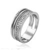 11730 Xuping fashion italian style rhodium color finger ring wide surface ring women engagement ring