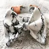 2018 hot sell cotton gray marble printed dog collar with rose gold buckle