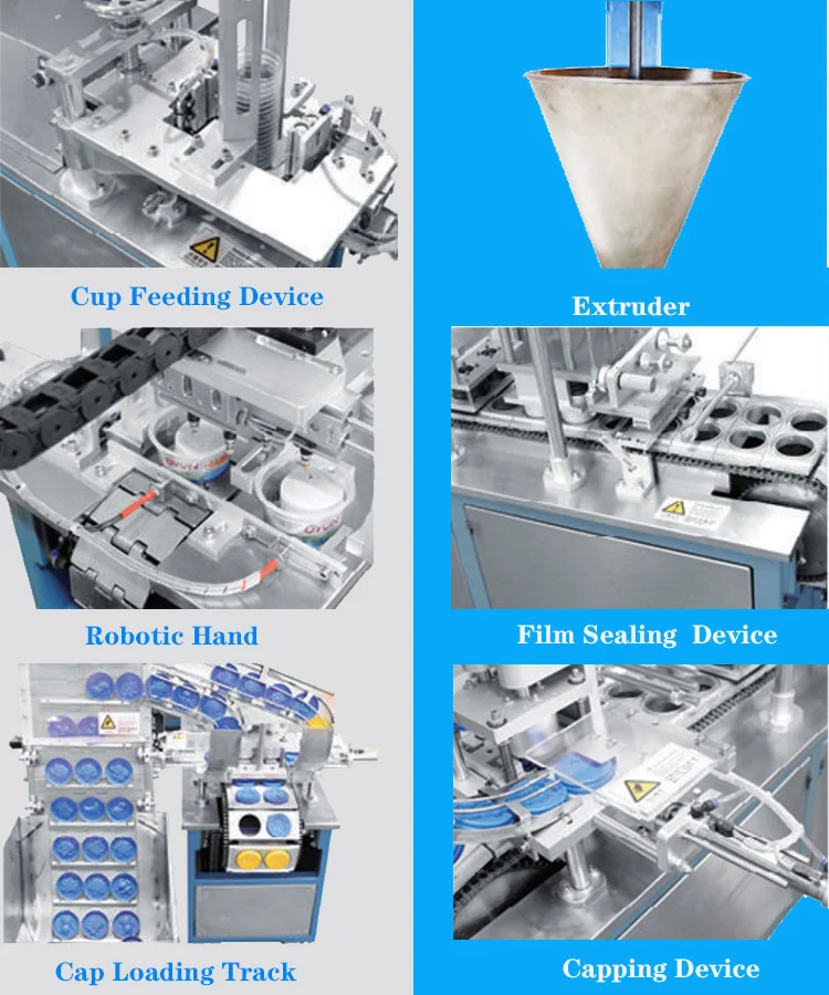 Automatic turkey  flour dough  play dough cup extruding filling capping packing machine play dough packing machine